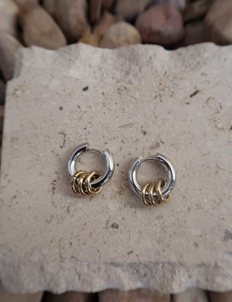 Ellis Two-Toned Loop Earrings