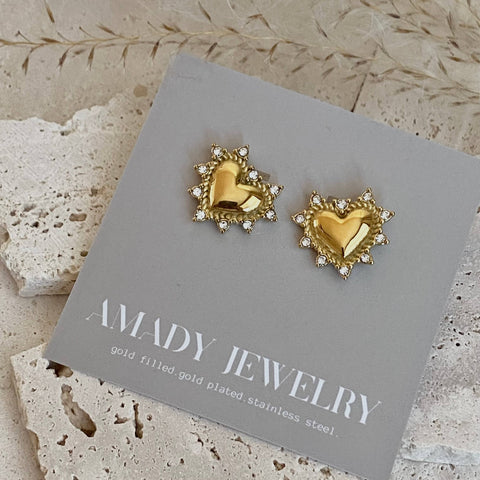 Love Notes Heart Stud Earrings