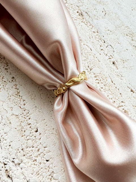 Irregular Ruffled Gold Ring